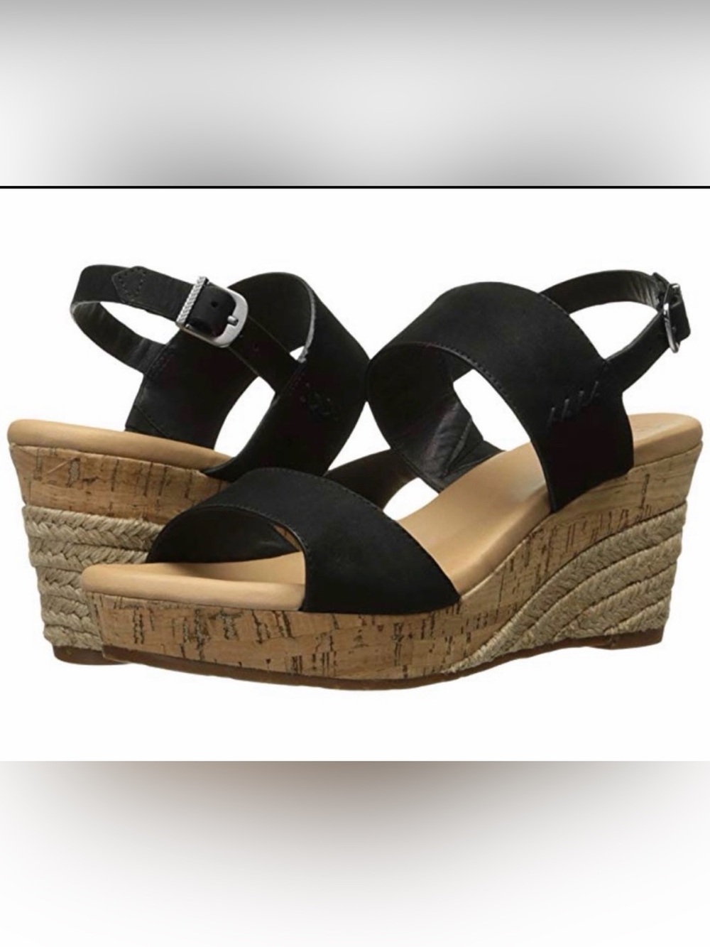 Ugg Elana Black Nubuck Wedge
Sandals Size 12